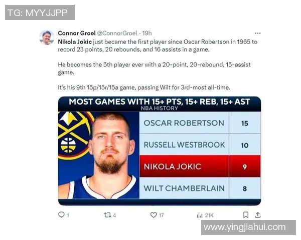 约基奇再创历史三双纪录掘金成功锁定西部第一位置 约基奇再创历史三双纪录掘金成功锁定西部第一位置